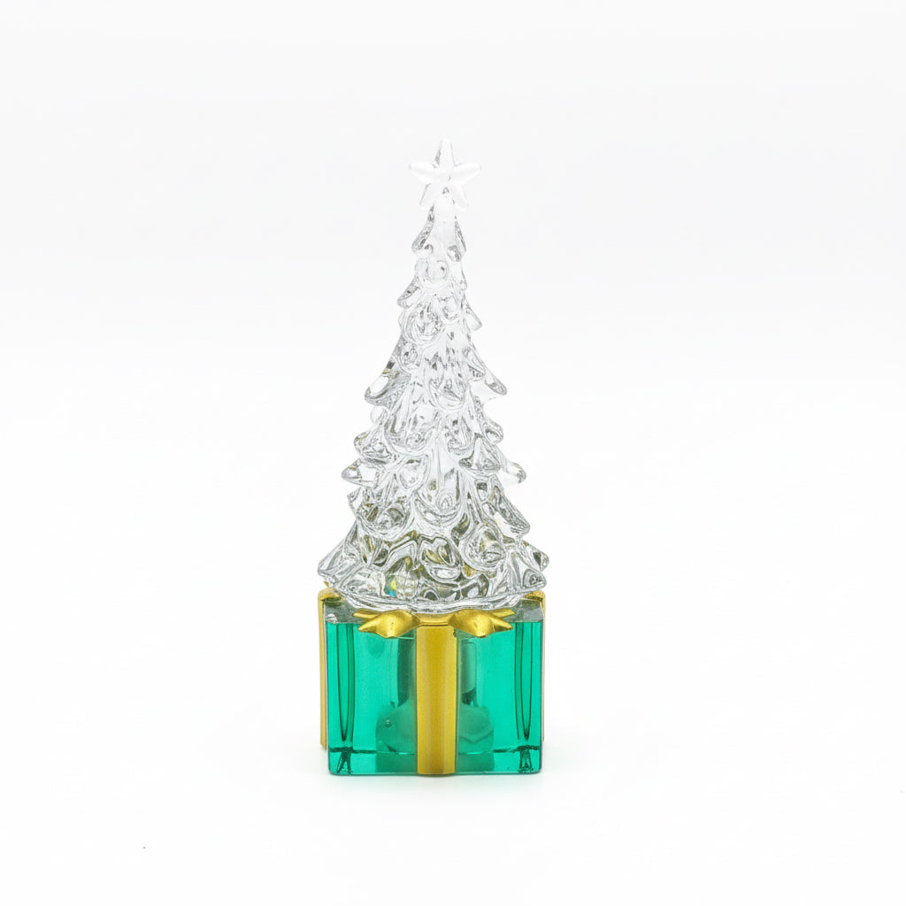 Christmas Gifts – Light-Up Crystal Christmas Tree Ornament (Green Edition) | Small Christmas Decoration Under $5 | Budget-Friendly Holiday Gift Canada