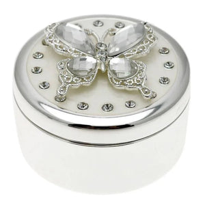 Personalized Silver Butterfly Jewellery Box – Custom Engraved Keepsake Gift Engravables - thumbnail 2