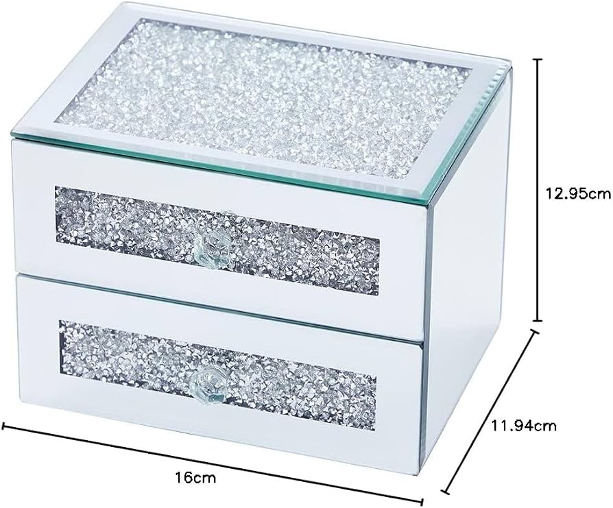 Christmas Gifts – Mirrored Jewelry Box with 2 Drawers | Elegant Jewelry Organizer & Gift for Her Canada Engravables