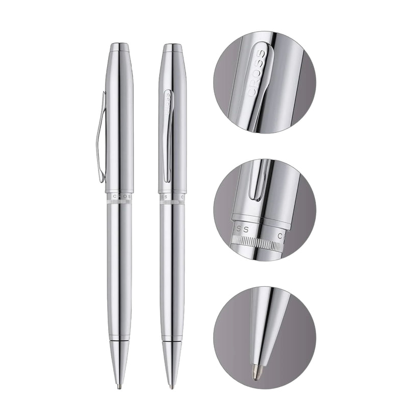 Personalized Cross Foundry Polished Chrome Ballpoint Pen with Polished Chrome Appointments Engravables