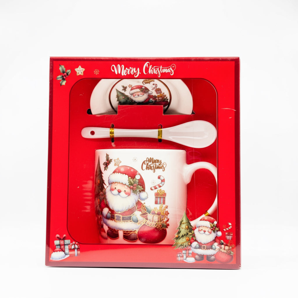 Christmas Mug Gift Set – Holiday Coffee Mug with Spoon & Coaster | Unique Christmas Gifts Canada Under $20
