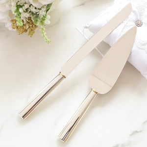 Engraved Cake Knife & Server Set Crystal Handle Engravables - thumbnail 2