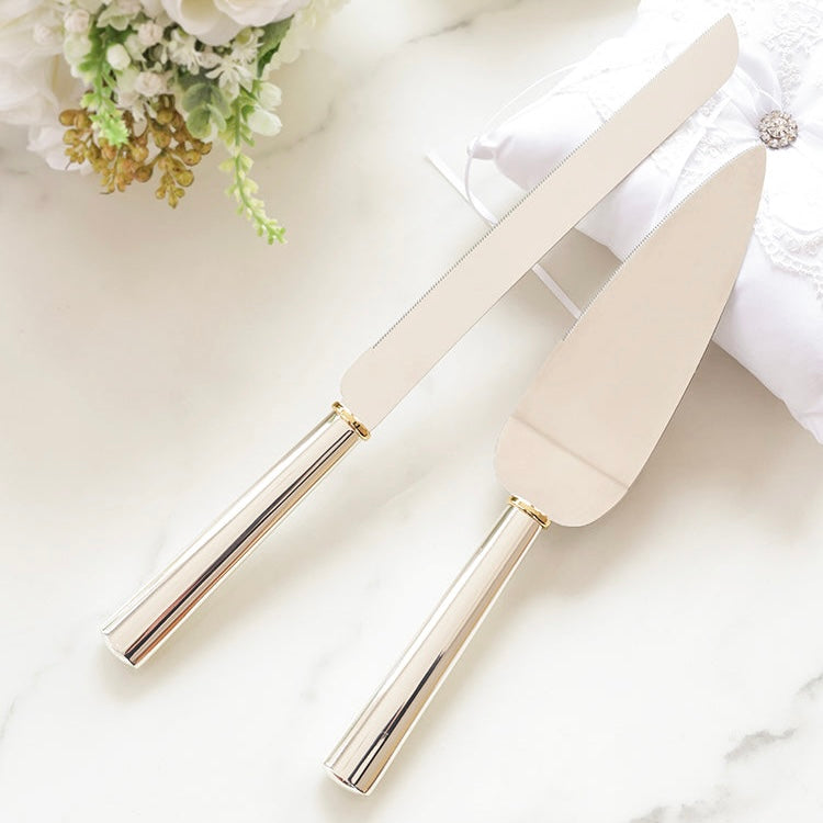 Engraved Cake Knife & Server Set Crystal Handle Engravables