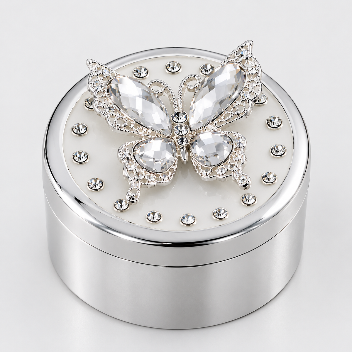 Personalized Silver Butterfly Jewellery Box – Custom Engraved Keepsake Gift Engravables