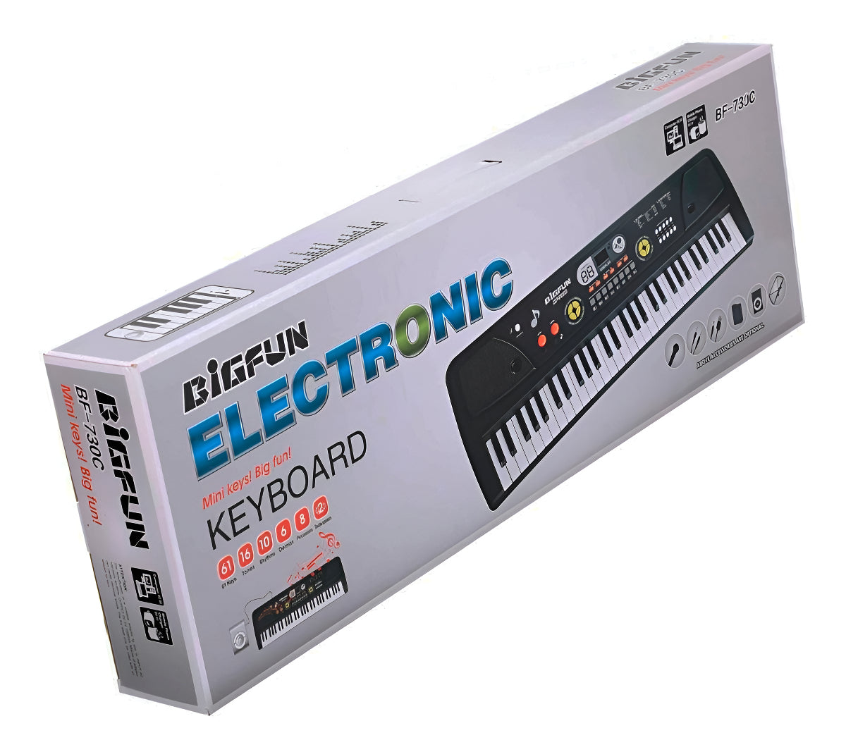 BIGFUN BF-730C 61-Key Electronic Keyboard Piano for Kids & Beginners | Portable Music Keyboard with Dual Speakers, USB/Headphone Jack | Best Price Canada $39.99