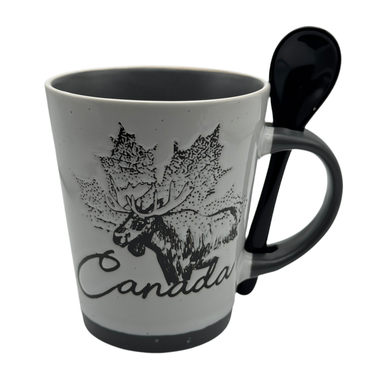 Canada Souvenir Mug with Spoon – Unique Canadian Gift Set | Maple Leaf & Landmark Design