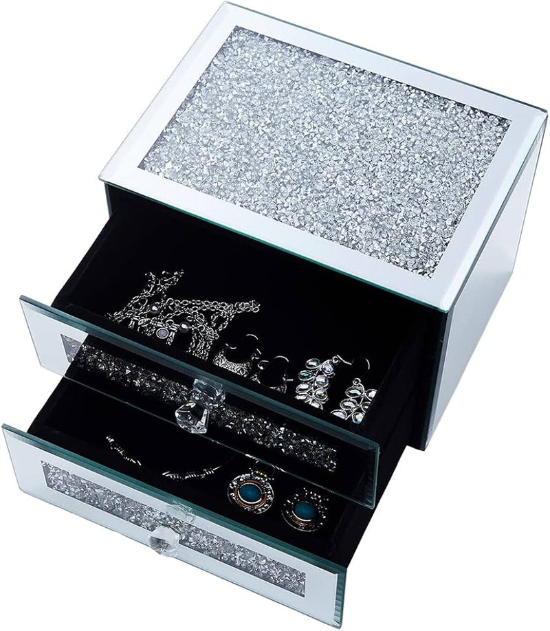Christmas Gifts – Mirrored Jewelry Box with 2 Drawers | Elegant Jewelry Organizer & Gift for Her Canada Engravables