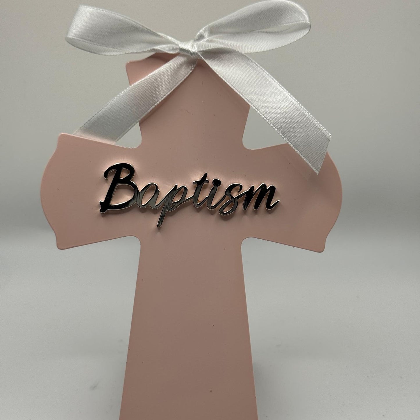 Personalized Baptism Cross pink – Custom Engraved Gift for Christening & Religious Celebrations