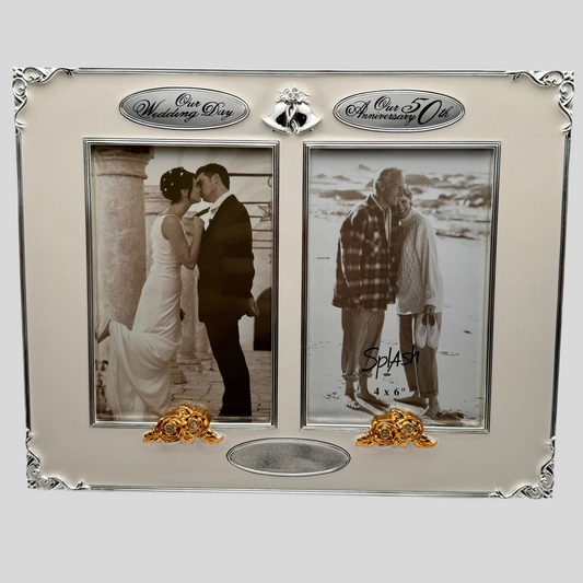 Personalized 50th Wedding Anniversary Photo Frame – Custom Engraved Golden Anniversary Gift | Canada & USA