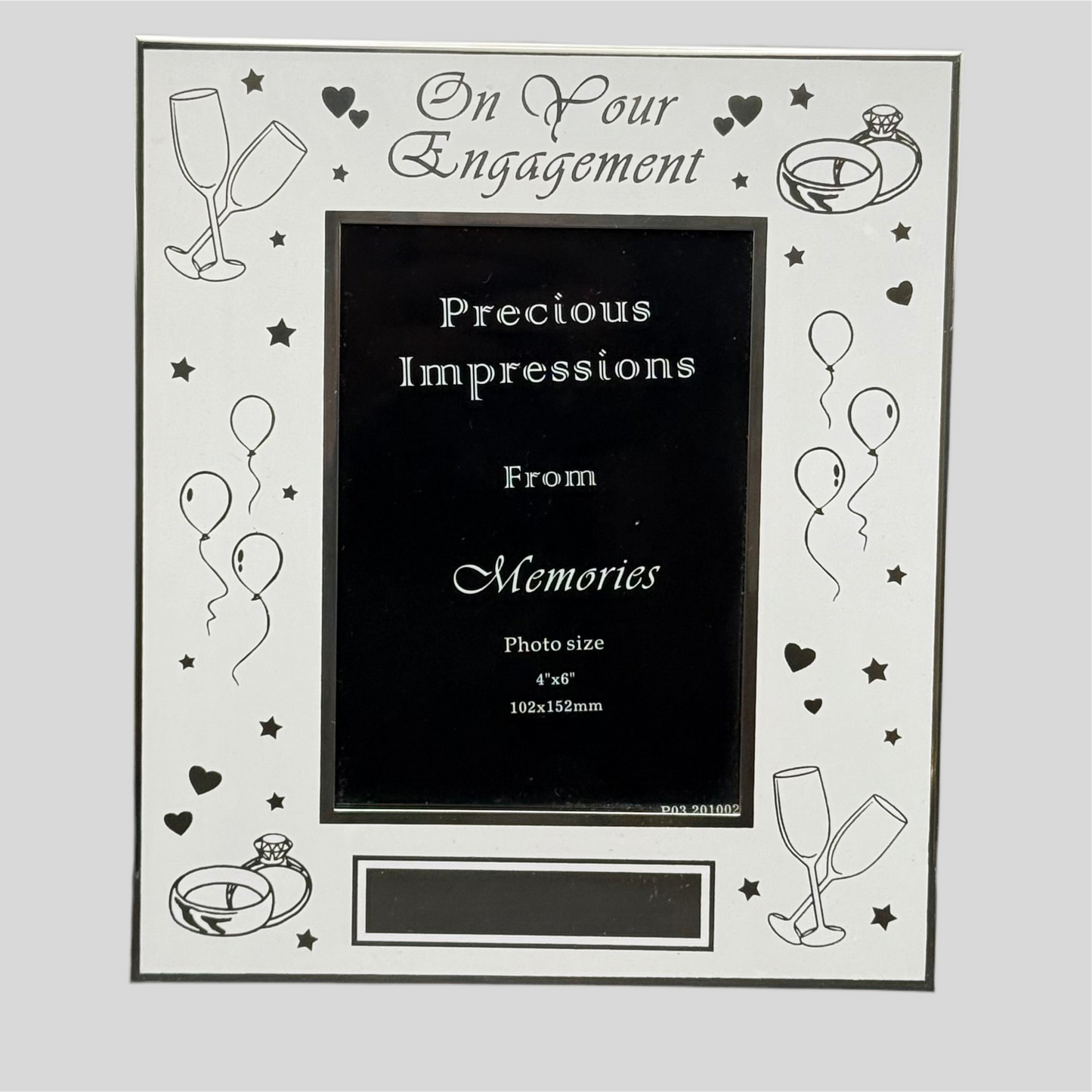 Custom engraved engagement photo frame for a 4x6 picture. Ships across Canada—Toronto, Vancouver, Calgary, Montreal, Ottawa & more.