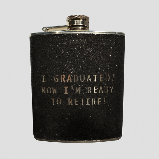 Post-Grad Sparkle Flask – “Ready to Retire” Edition