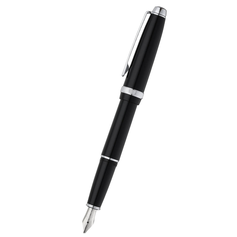 Cross Engraved Fountain Pen – Custom Black Chrome Luxury Gift Pen in Branded Box Engravables