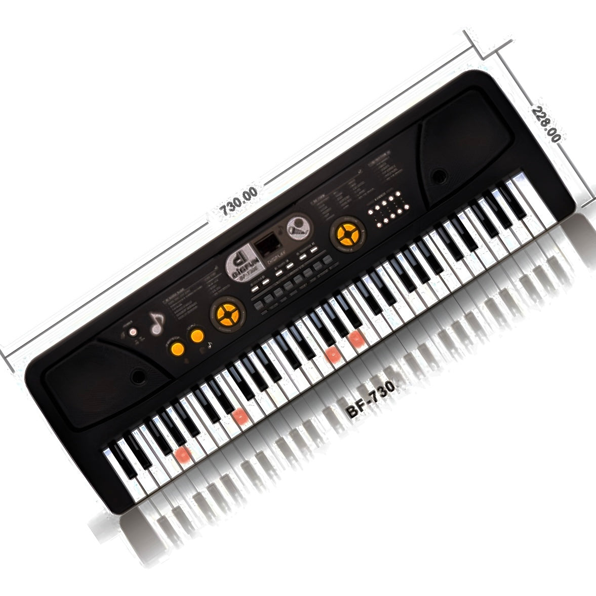 BIGFUN BF-730C 61-Key Electronic Keyboard Piano for Kids & Beginners | Portable Music Keyboard with Dual Speakers, USB/Headphone Jack | Best Price Canada $39.99