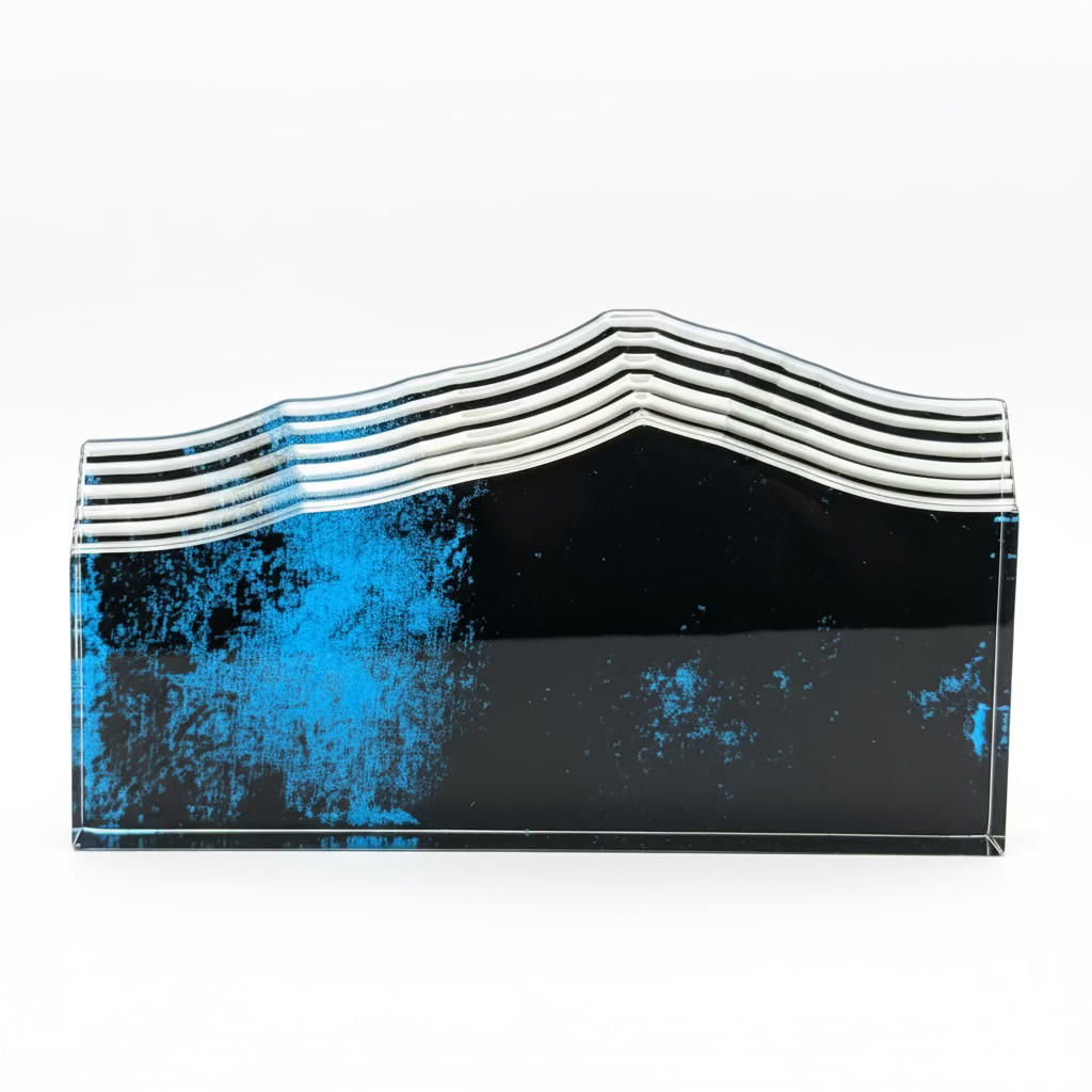 Personalized Engraved Plaque – Custom Wave Glass Recognition Award | Corporate Achievement & Appreciation Gift Canada