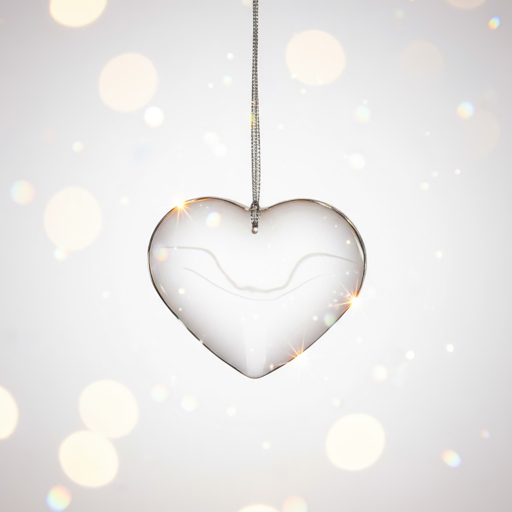 Personalized Heart Crystal Ornament | Custom Engraved Memorial Ornament | Christmas Gifts for Loved Ones | Engraving Near Me | Personalized Gift Canada | Custom Keepsake Decoration