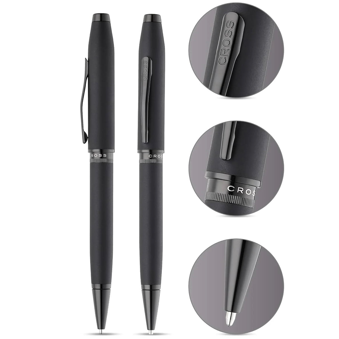 Cross Foundry Matte Black Lacquer Ballpoint Pen – Engravable Personalized Luxury Pen Gift Canada Engravables