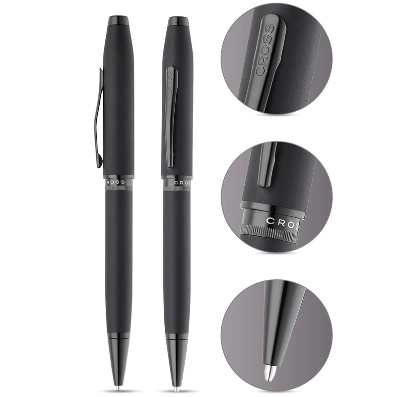 Cross Foundry Matte Black Lacquer Ballpoint Pen – Engravable Personalized Luxury Pen Gift Canada Engravables
