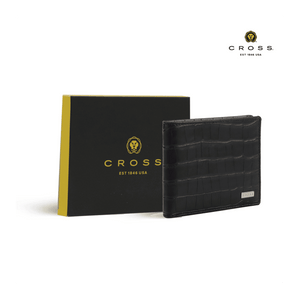 Cross Croco Black Leather Wallet – Personalized Wallet for Men | Custom Gift Canada Engravables - thumbnail 4