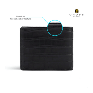 Cross Croco Black Leather Wallet – Personalized Wallet for Men | Custom Gift Canada Engravables - thumbnail 6