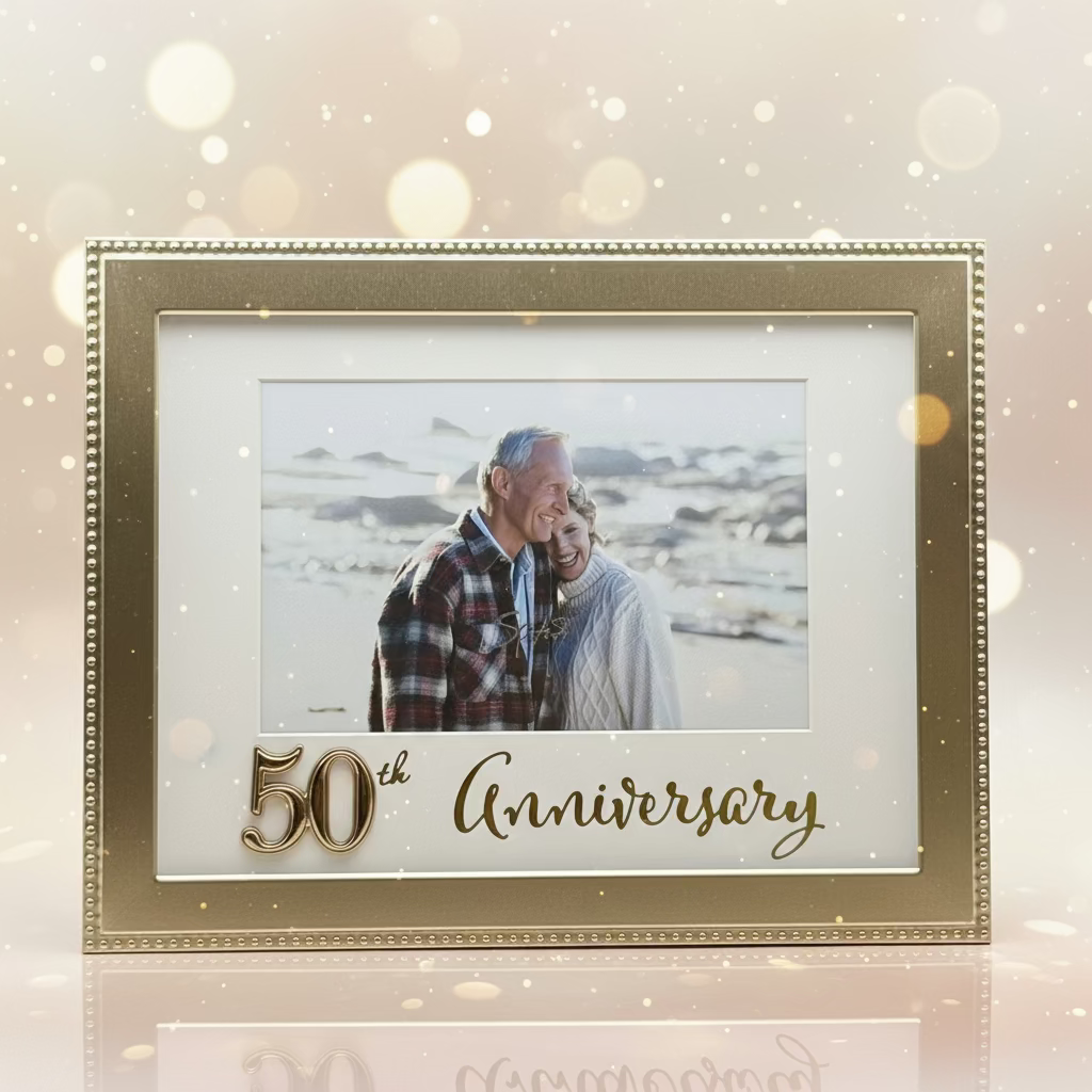 50th Anniversary Picture Frame – Personalized Photo Frame for Couple | Golden Wedding Gift Canada | Custom Engraved Anniversary Frame