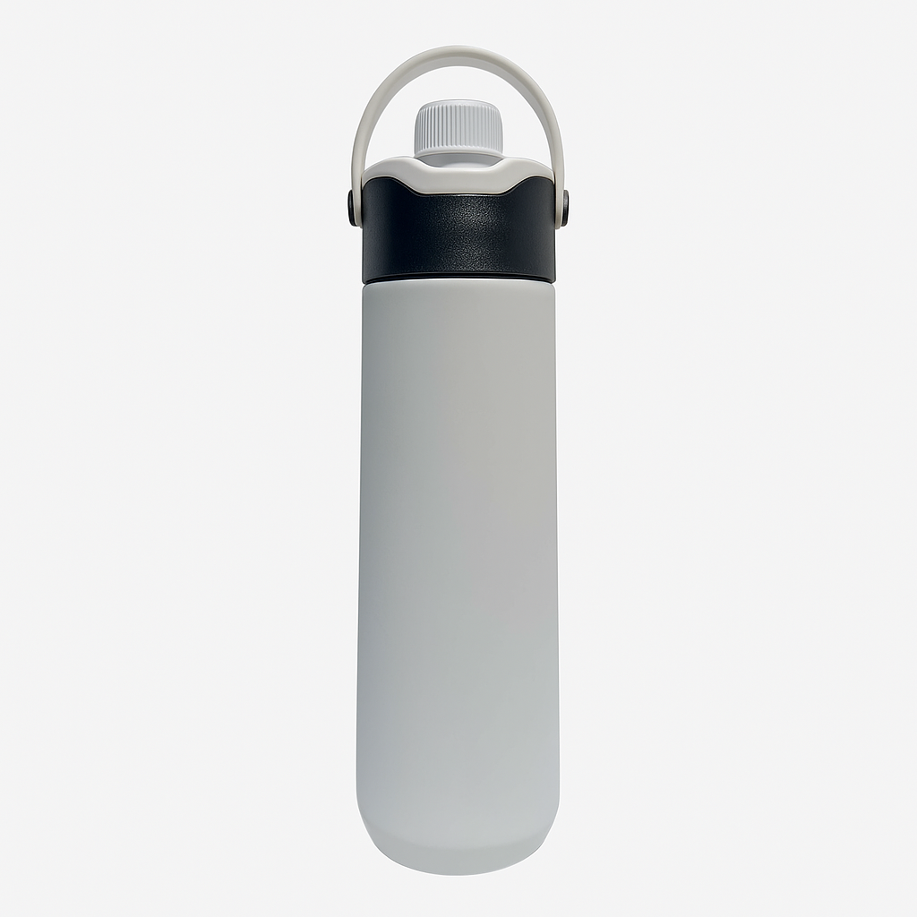 Engraved White Water Bottle – Custom Matte Stainless Steel Bottle with Flip Cap