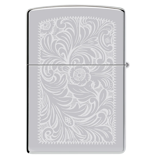 Engraved Venetian Chrome Zippo Lighter – High Polish Finish | Personalized Gift for Him & Her – Made in USA