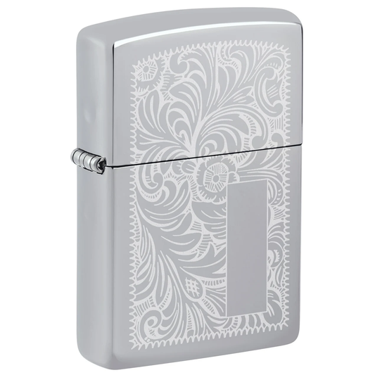 Engraved Venetian Chrome Zippo Lighter – High Polish Finish | Personalized Gift for Him & Her – Made in USA