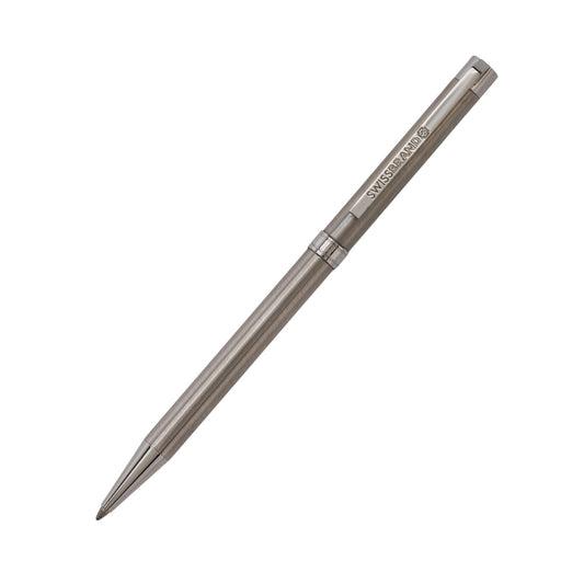 SWISSBRAND Metallic chrome finish Ballpoint Pen with chrome trim Engravables