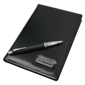Personalized SwissBrand Black Diary & Pen Gift Set – Custom Engraved Executive Notebook and Pen | Corporate Gift | Canada & USA Engravables - thumbnail 6