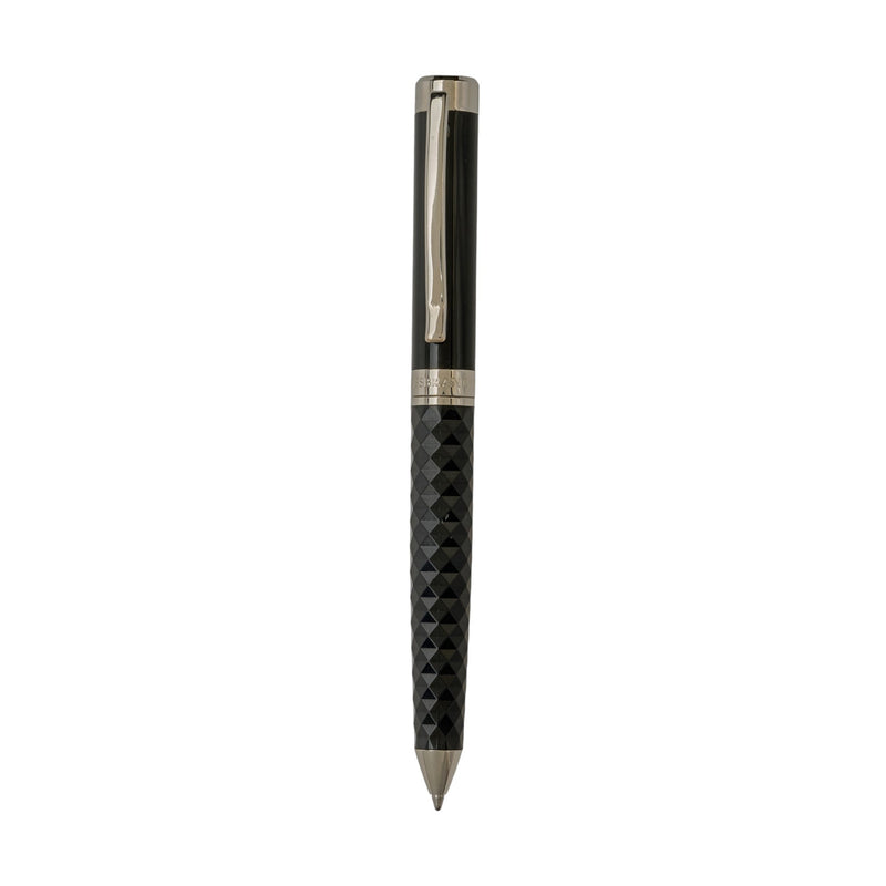 SWISSBRAND Luxury Black gloss finish Premium composite diamond-shape Ballpoint Pen with chrome trim Engravables