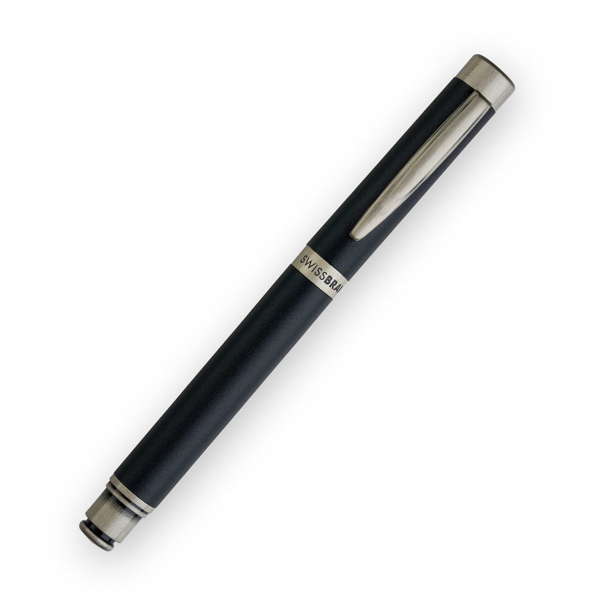 SWISSBRAND Matte black Rollerball Pen with chrome trim Engravables