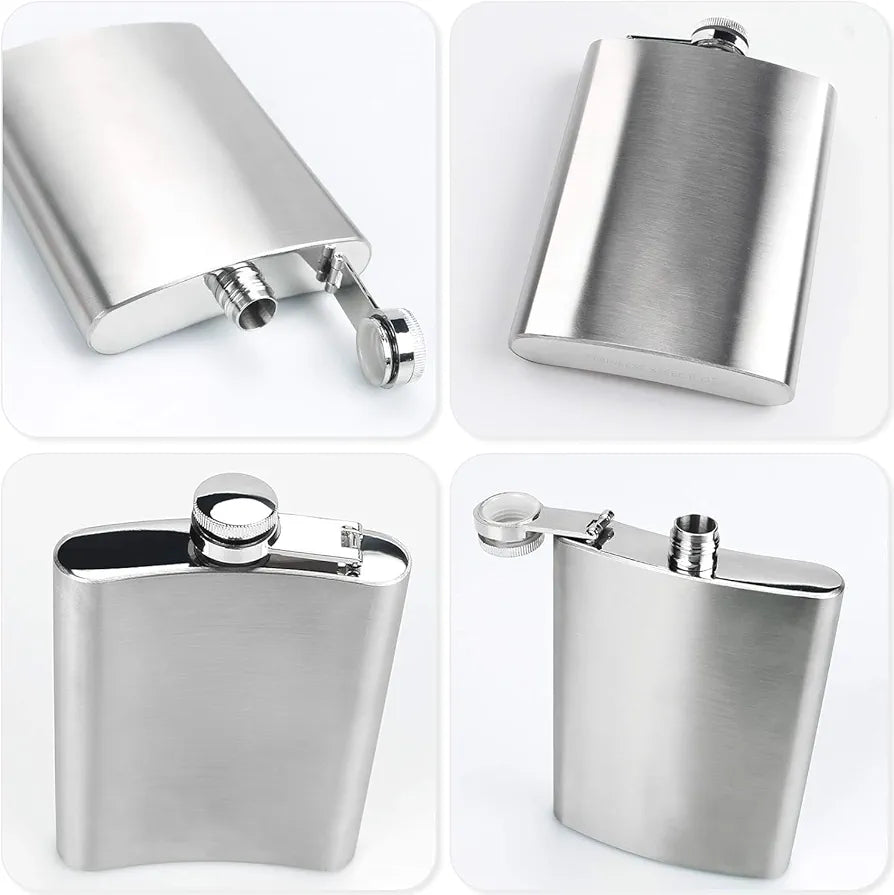 Personalized Stainless Steel Flask Gift Set – Engraved Wooden Box for Him