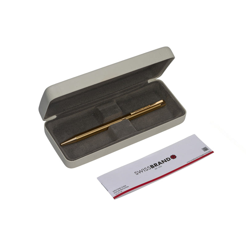SWISSBRAND High-gloss gold lacquer Ballpoint Pen with gold trim Engravables