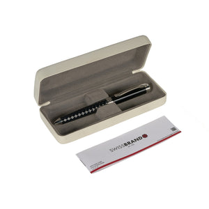 SWISSBRAND Luxury Black gloss finish Premium composite diamond-shape Ballpoint Pen with chrome trim Engravables - thumbnail 5
