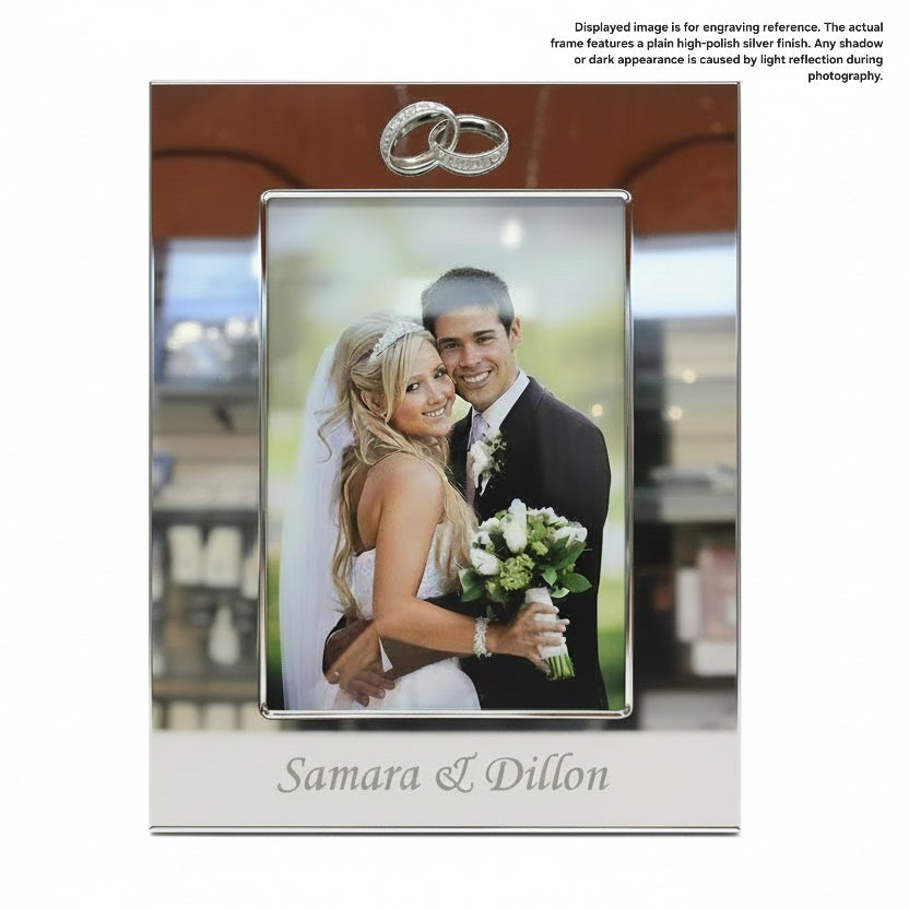 Personalized Engagement & Wedding Photo Frame – Custom Engraved Couple’s Keepsake Gift | Canada & USA 4”×6”