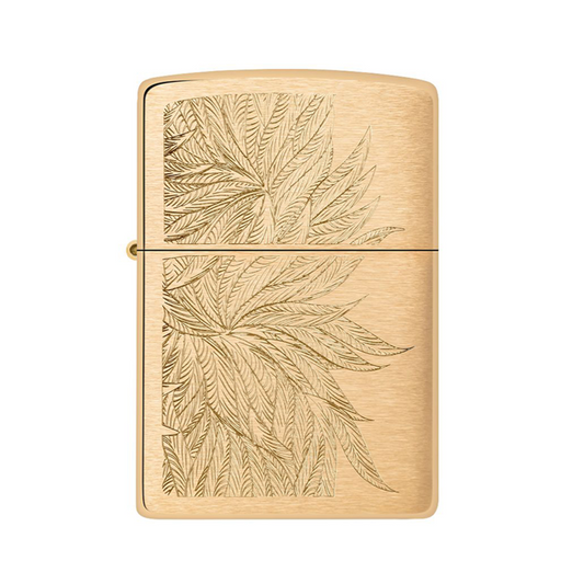 Zippo Gold Cannabis Engraved Lighter – Windproof Design