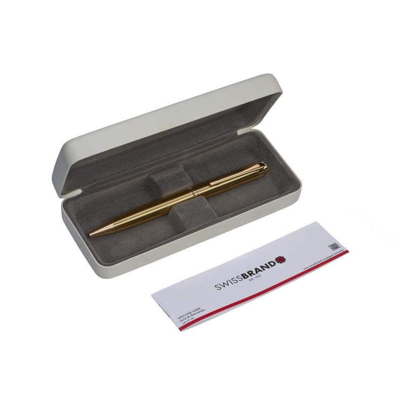 SWISSBRAND Glossy Gold Metal Ballpoint Pen (Limited Edition) Engravables