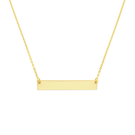 Personalized Gold Bar Necklace – Custom Engravable Name Plate
