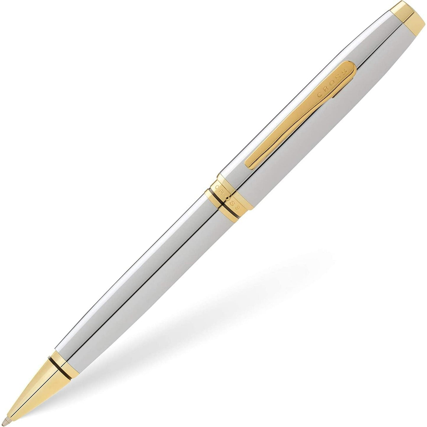 Personalized Cross Coventry Ballpoint Pen – Polished Chrome with Gold Trim | Engraved Pen Canada