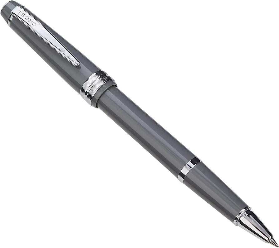 Personalized Cross  Ballpoint Pen – Custom Engraved Gray Pen with Chrome Trim in Gift Box for Corporate & Graduation Gifts