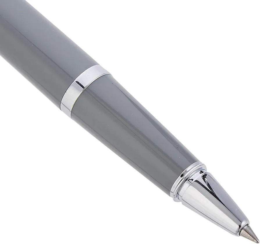 Personalized Cross  Ballpoint Pen – Custom Engraved Gray Pen with Chrome Trim in Gift Box for Corporate & Graduation Gifts