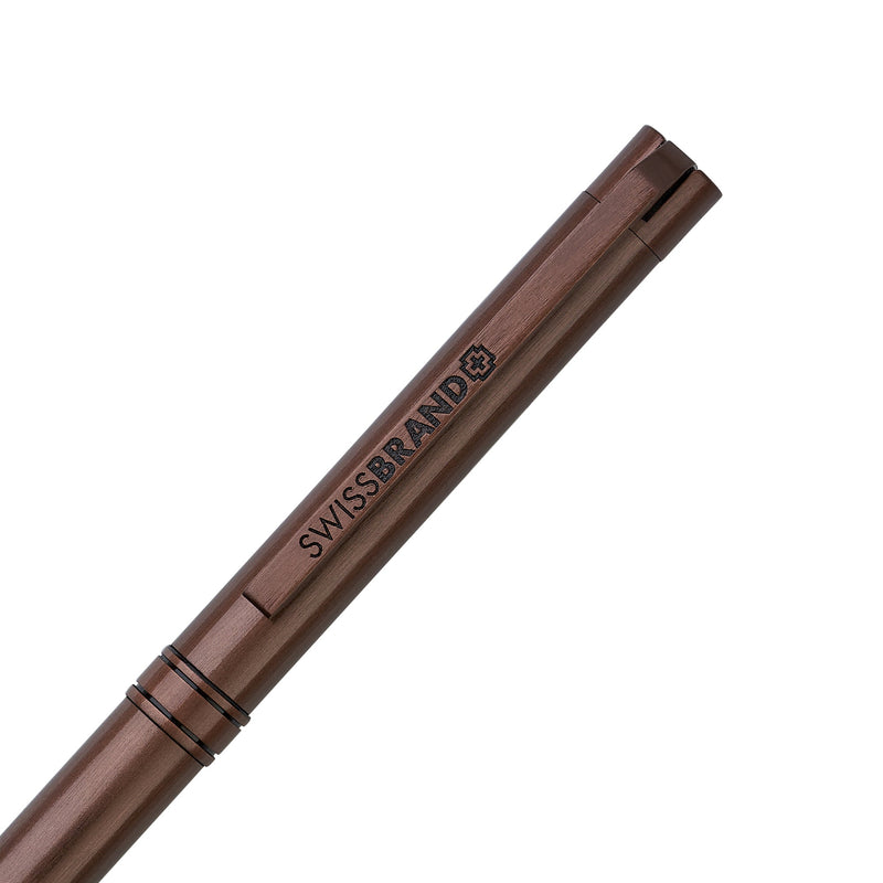 SWISSBRAND Matte bronze Ballpoint Pen with bronze trim. Engravables