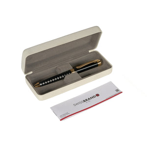 SWISSBRAND Luxury Black gloss finish Premium composite diamond-shape Ballpoint Pen with gold trim Engravables - thumbnail 5