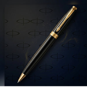 Parker Lacque Black Gold Trim Ballpoint Pen with A5 Black Large Notebook Engravables - thumbnail 3