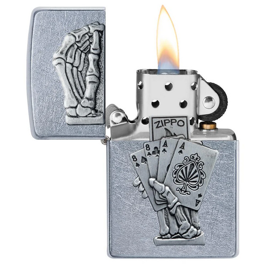 Custom Engraved Zippo – Dead Man’s Hand Skeleton Emblem | Personalized Gift for Him (Canada)