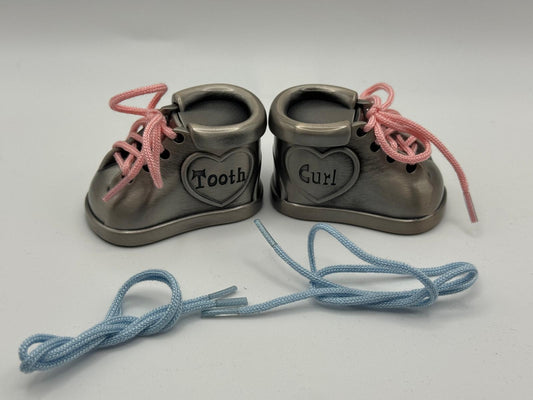 Personalized "Tooth & Curl" Baby Keepsake Shoes – Custom Engraved Memory Gifts for Babies in Canada