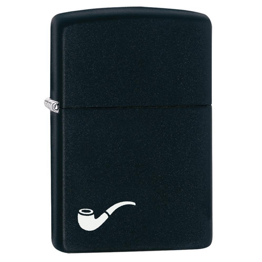 Engraved Pipe Zippo Lighter – Black Matte Finish | Custom Gift for Smokers – Made in USA