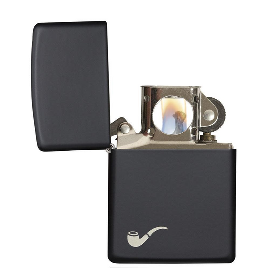 Engraved Pipe Zippo Lighter – Black Matte Finish | Custom Gift for Smokers – Made in USA