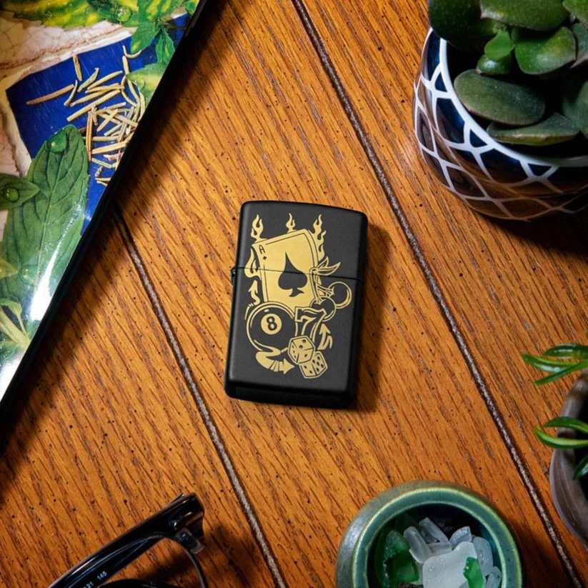 Custom Engraved Zippo Lighter – Gambling Design | Personalized Gift for Him (Canada)